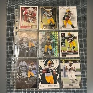 🏈 AJ Dillon, Lot of 9 NFL Football Trading Cards, Green Bay Packers